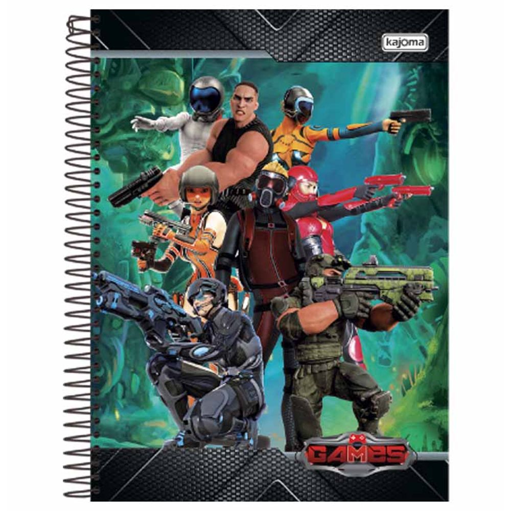 Caderno universitario 20x1 400 folhas capa dura games 9203772 / 2UN